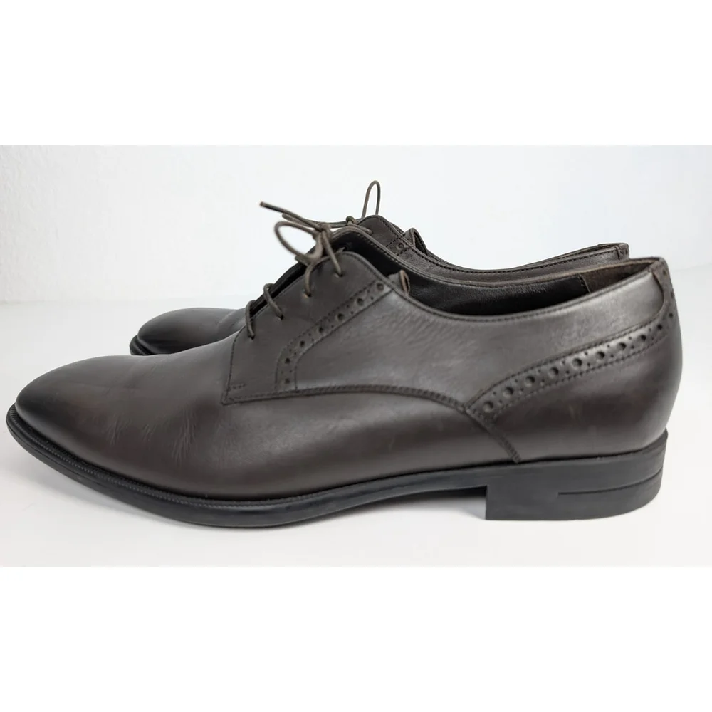 Ermenegildo Zegna Brown Derby Dress Shoes Sz 10 Classic Designer Luxury